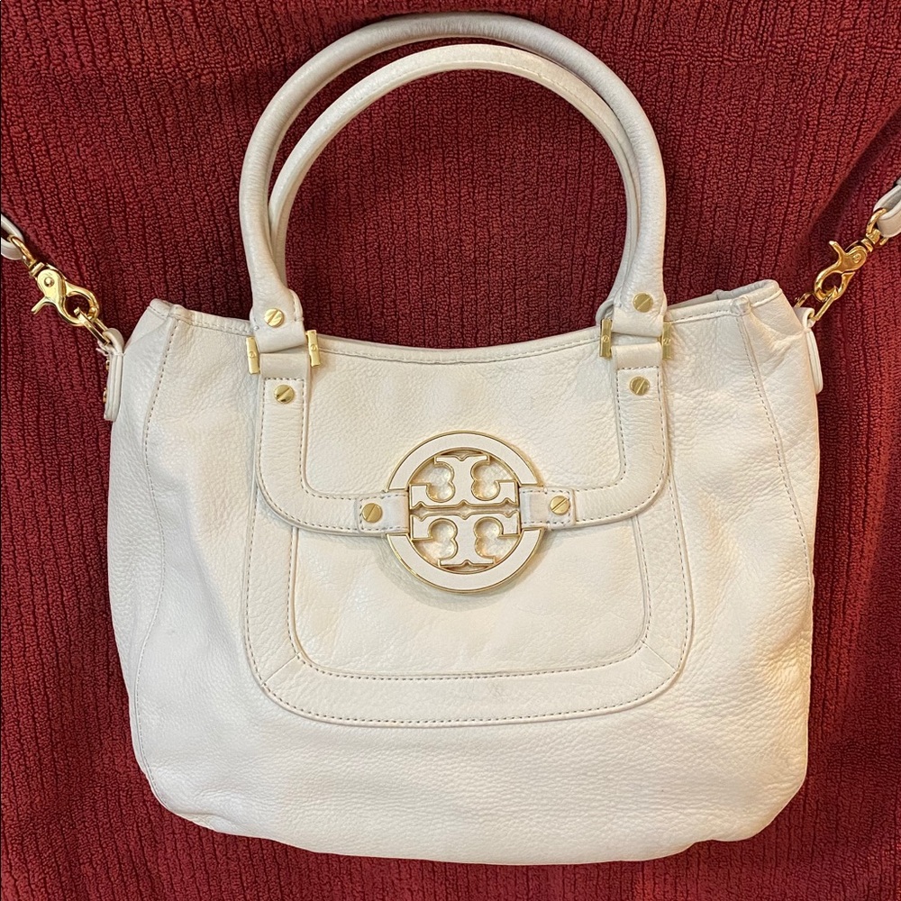 Tory Burch Amanda Classic White Leather Hobo